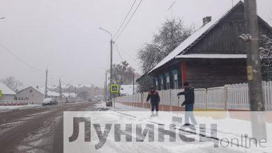 Снег і паніжэнне тэмпературы не сталі «сюрпрызам» у Лунінецкім раёне