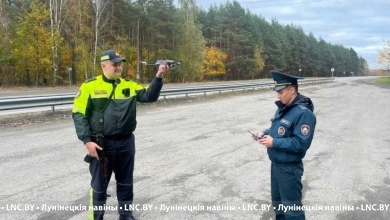 Беспилотник в помощь: сотрудники ГАИ и МЧС проводят контрольные мероприятия в Лунинецком районе