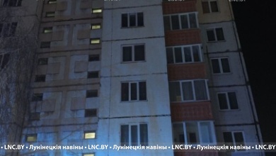 Пожар в 9-этажке в Лунинце