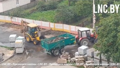 Улицу Гагарина в Лунинце продолжают благоустраивать