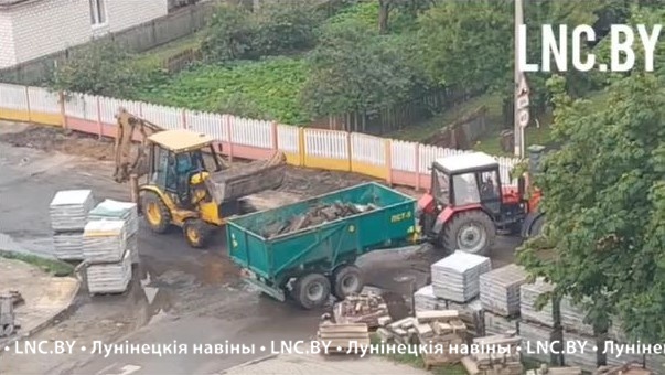 Улицу Гагарина в Лунинце продолжают благоустраивать