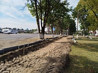 Начались работы по благоустройству улицы Давыдова в Лунинце