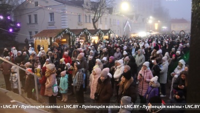 Фотомгновения с открытия главной новогодней елки Лунинца