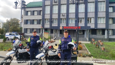 Теперь и на мотоциклах патрулируют дороги сотрудники ГАИ в Лунинецком районе 