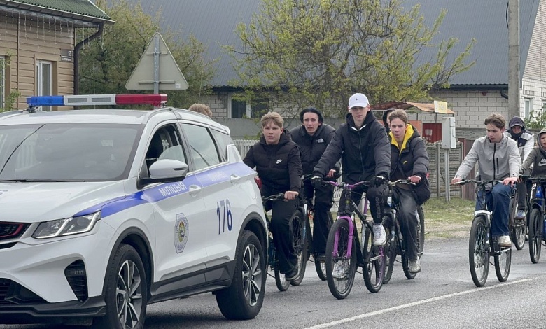 Велопробег состоялся в Лунинецком районе в преддверии 80-летия Великой Победы