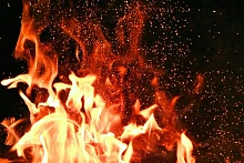 Автомобиль горел в Лунинце