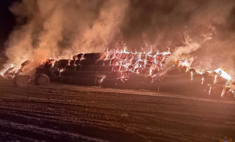 Сгорело 120 тонн соломы в Брестской области