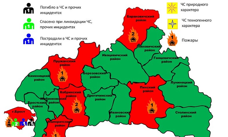 За сутки на Брестчине произошло 9 пожаров