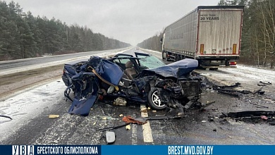 Два жестких ДТП произошло на одном и том же участке дороги в Барановичском районе 