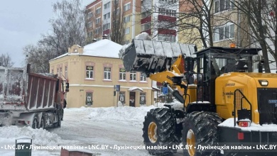 В Лунинецком районе продолжается ликвидация последствий снегопадов, обрушившихся на регион 8-9 января