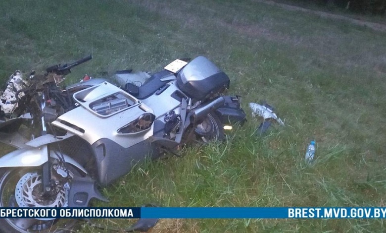 Мотоциклист улетел в кювет в Брестской области