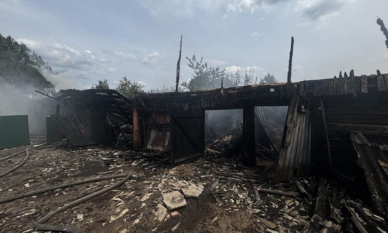Хозпостройка сгорела в Лунине Лунинецкого района