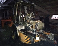 Погрузчик сгорел в Брестской области