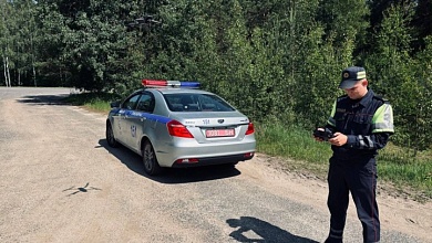 Сотрудники ГАИ использовали беспилотник на автодороге «Лунинец-Ганцевичи»