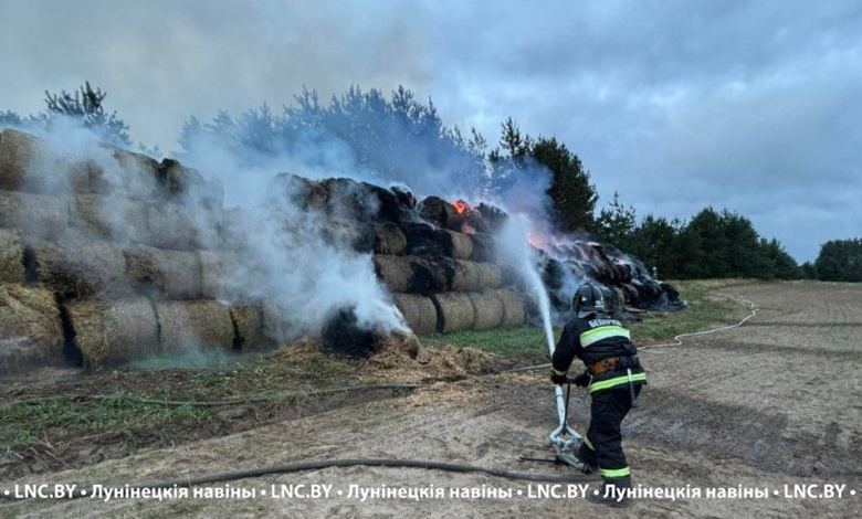 Скирда соломы горела в Лунинецком районе 