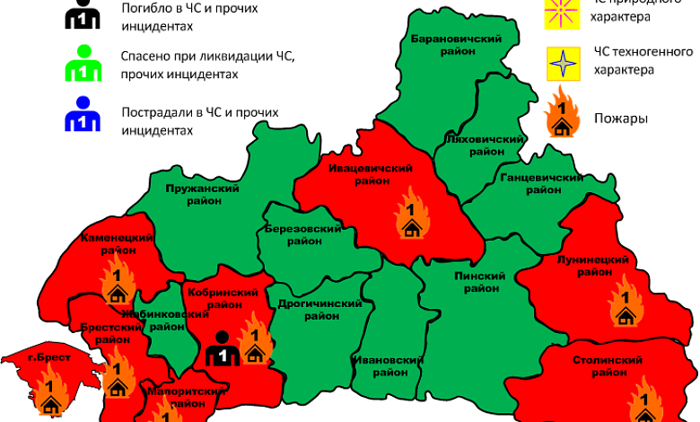 Восемь пожаров зарегистрировано в Брестской области за сутки