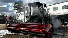 Кормоуборочный комбайн горел в Кобринском районе
