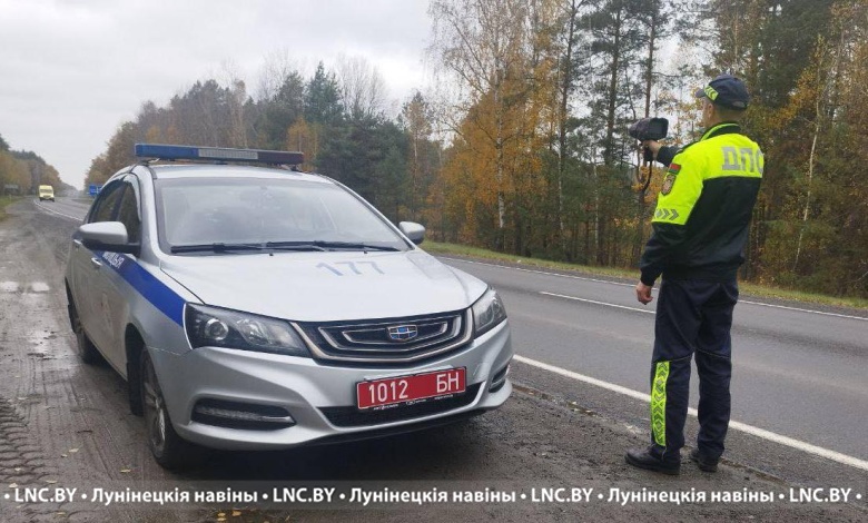Превышение скорости! Госавтоинспекция отрабатывает автодороги Лунинецкого района
