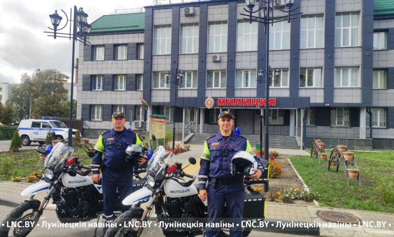 Теперь и на мотоциклах патрулируют дороги сотрудники ГАИ в Лунинецком районе 