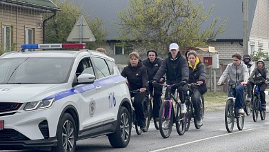 Велопробег состоялся в Лунинецком районе в преддверии 80-летия Великой Победы