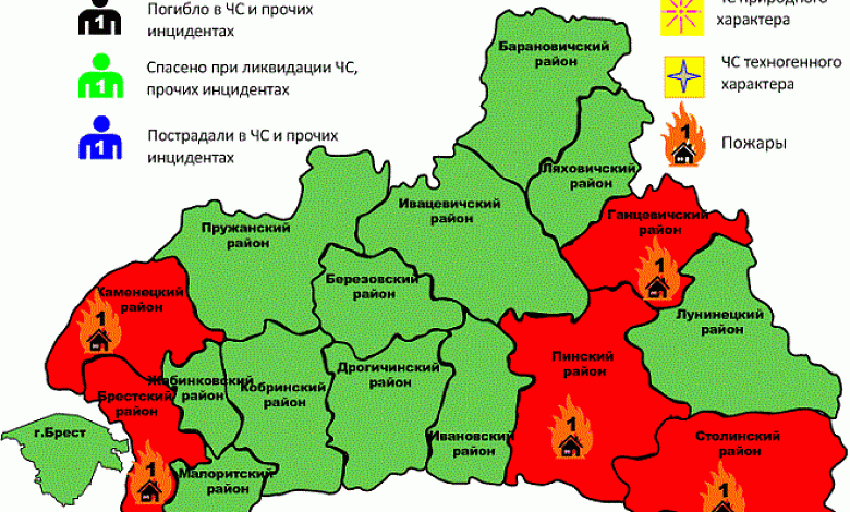 Брестчина: за сутки четыре пожара и воспламенение паров бензина