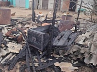 В Лунинецком районе сгорела хозпостройка