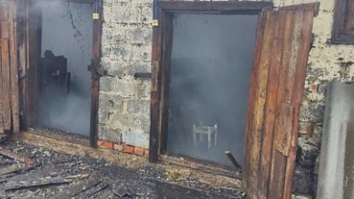 В Лунине горело хозяйственное строение