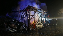 В Дребске сгорела хозпостройка