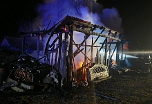 В Дребске сгорела хозпостройка