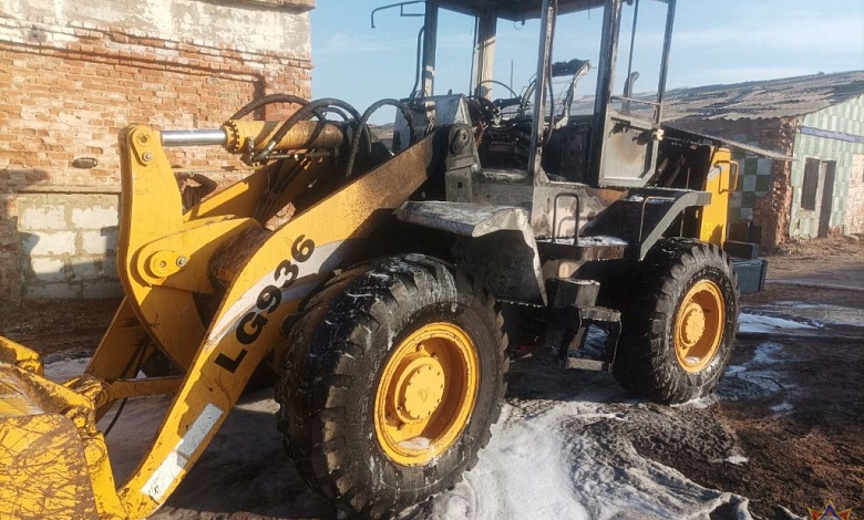 Погрузчик горел в Брестской области